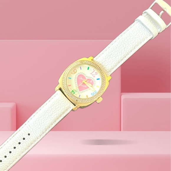 Dooney & Bourke Vintage Gold Watch with White Strap - Picture 2 of 3